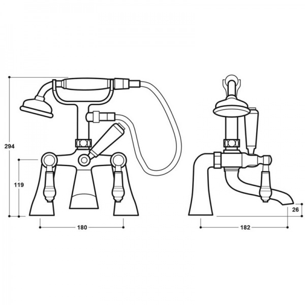 Henbury Lever Bath Shower Mixer